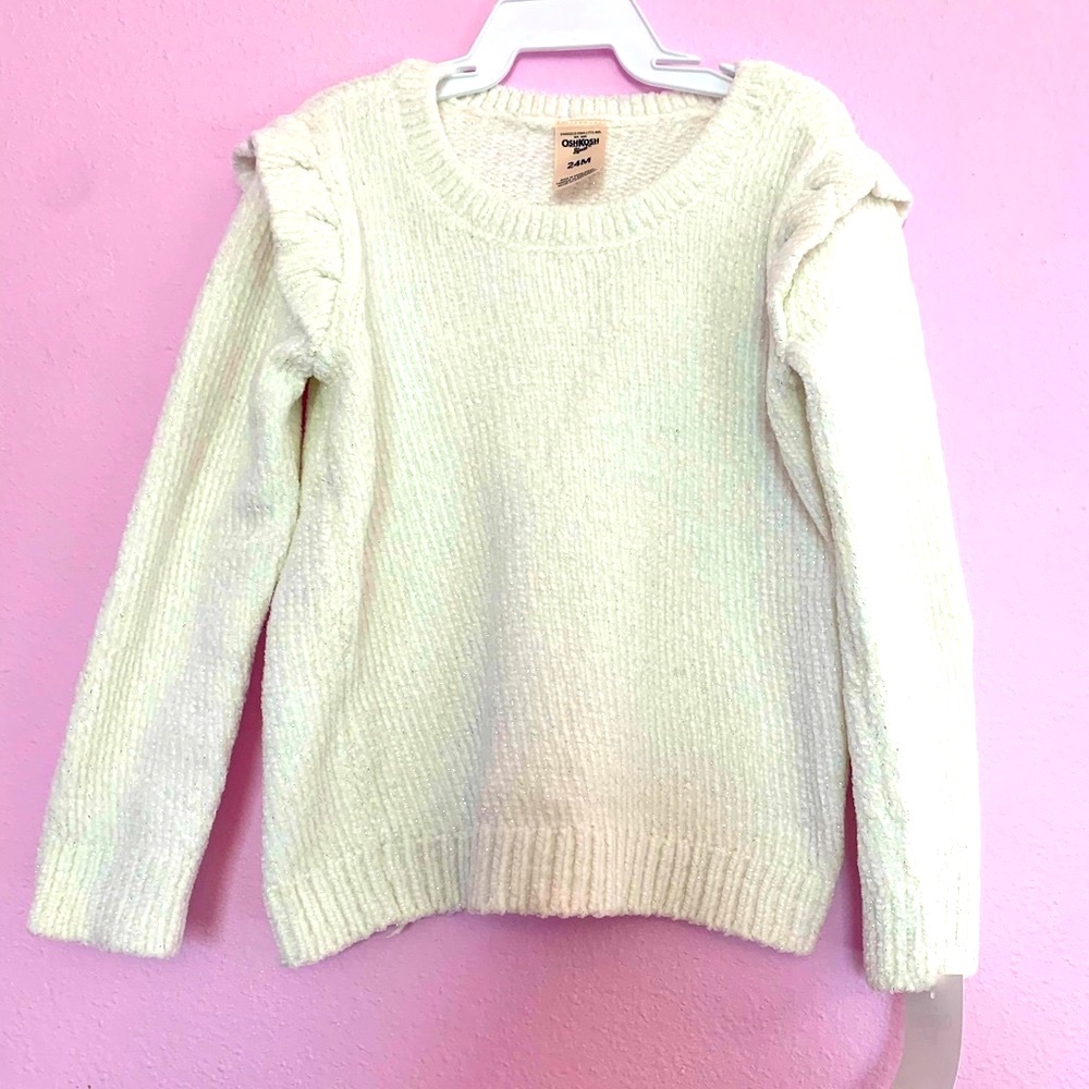 NWT OshKosh Toddler Girls White Sweater